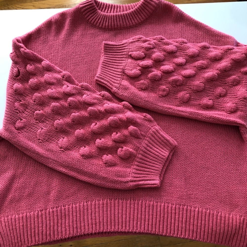 H&M Women's Knit Bubble Sleeve Sweater Size Large